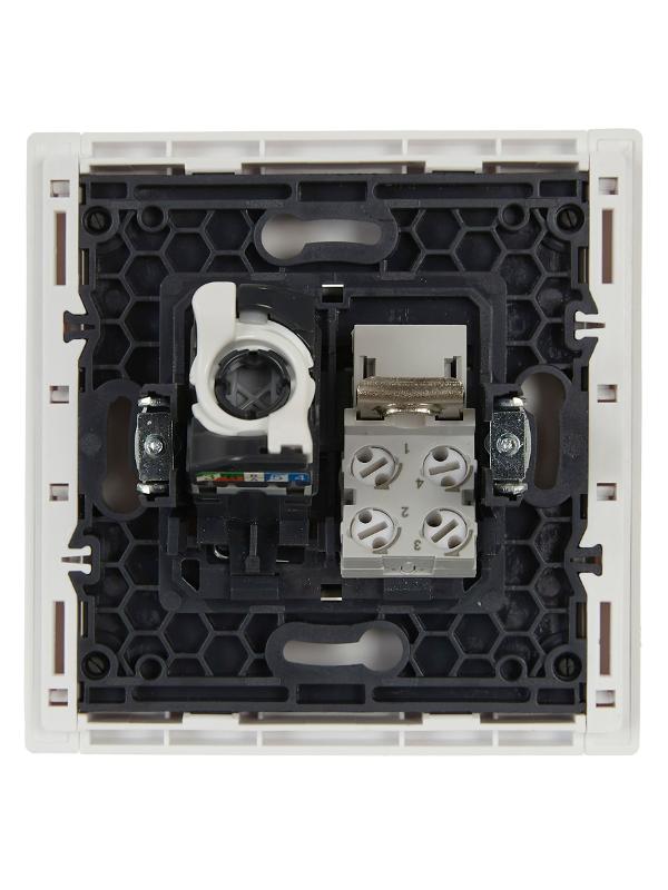 FORTE&PIANO Розетка двойная RJ11+RJ45 кат.5E FP235 белый | FP-KT20-O-1-K01 | IEK — миниатюра 4