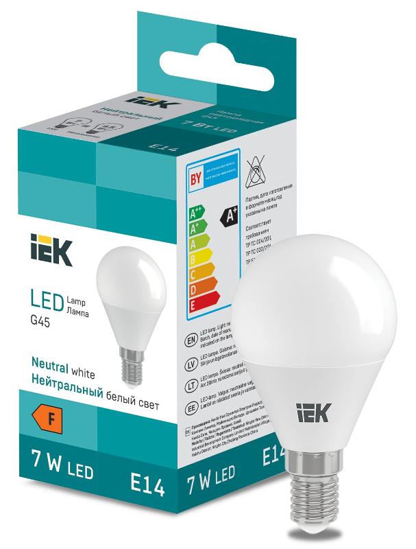 Лампа светодиодная Globe G45 600lm 4000K E14 | LL-I-G45-7-230-40-E14 | IEK — IEK (ИЭК)