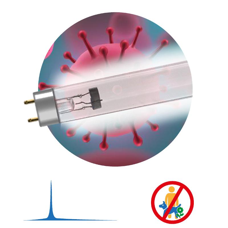 Лампа люминесцентная ультрафиолетовая  UV-С ДБ 30Вт Т8 G13  T8/30W дл волны 253,7 нм без озона | Б0048973 | ЭРА — миниатюра 2
