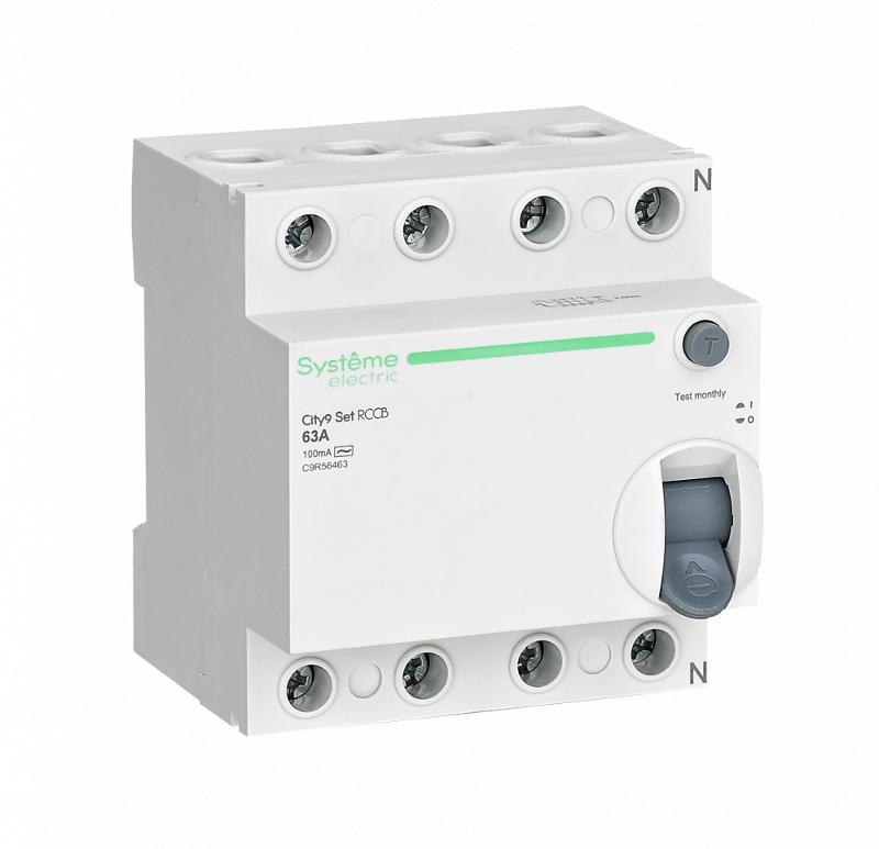 Выключатель дифференциального тока (УЗО) 4P 63А 100мА Тип-AC City9 | C9R56463 | SE — Systeme Electric
