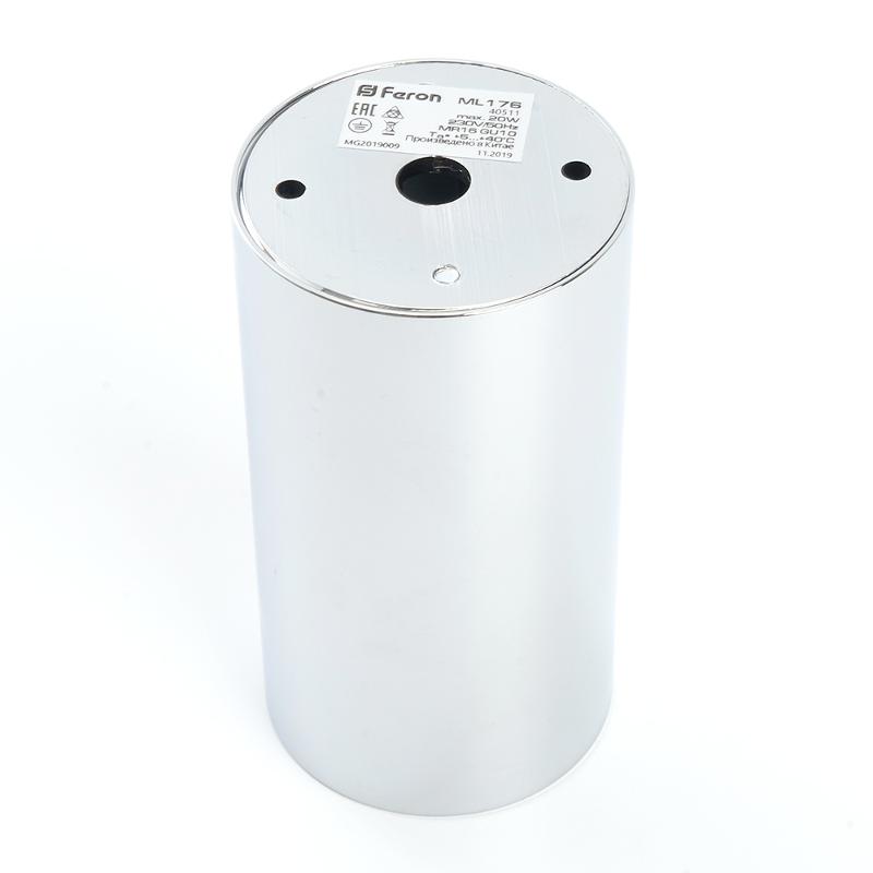 Светильник накладной потолочный под лампу, спот, ML176 MR16 20W 220V, хром | 40511 | Feron — миниатюра 3