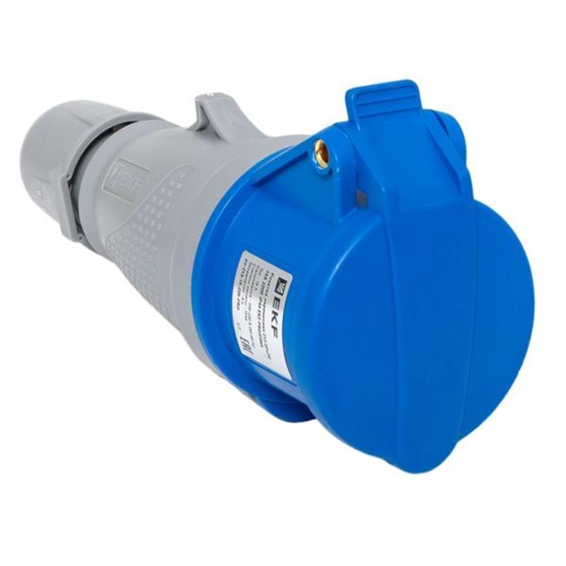 Розетка переносная 213 2Р+РЕ 16А 220В IP44 EKF PROXIMA | ps-213-16-220-PRO | EKF — EKF