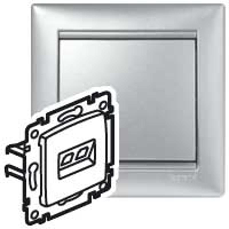 Valena Алюминий DIY Розетка компьютерная RJ45 категория 5e UTP с захватами | 694334 | Legrand; замена на арт. ИЭК 6943341 — Legrand