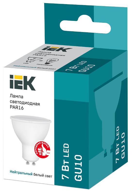 Лампа светодиодная LED 7Вт GU10 220В 4000К PAR16 софит | LLE-PAR16-7-230-40-GU10 | IEK — миниатюра 3
