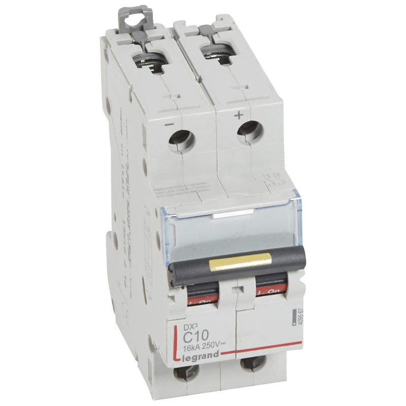 Выключатель автоматический двухполюсный DX3 DC 10000 10А C 16кА | 409567 | Legrand — Legrand