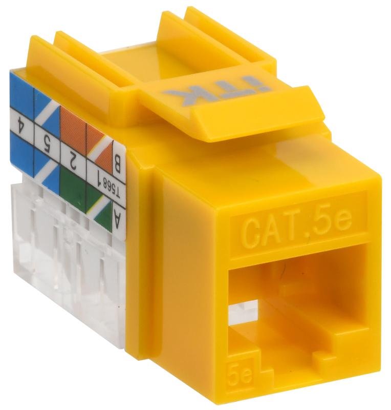 Модуль Keystone Jack кат.5E UTP 110 IDC 90град жёлтый | CS1-1C5EU-11-05 | ITK — ITK