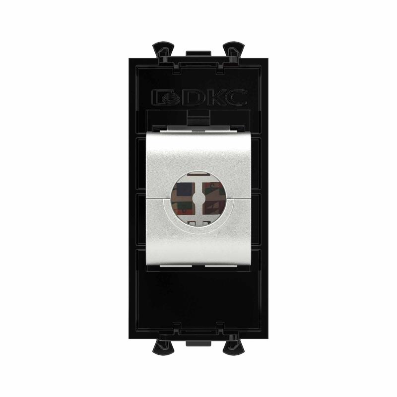 Компьютерная розетка RJ-45 без шторки модульная, кат.6А экранированная, "Avanti", "Черный квадрат", 1 модуль | 4402771 | DKC — миниатюра 4