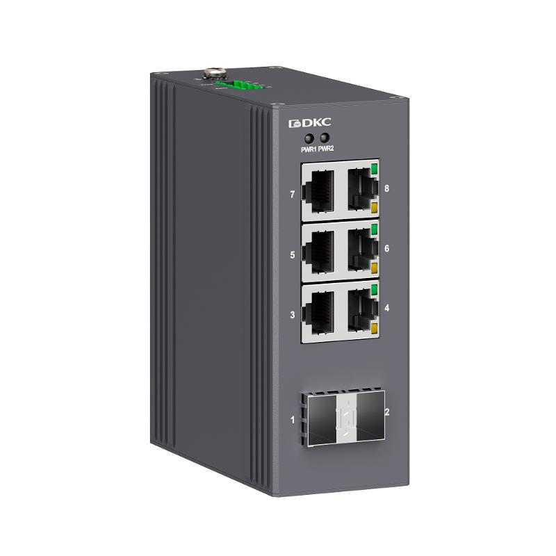 Промышленный неуправляемый коммутатор, 2×100Base-X, SFP слотов: 6× 10/100Base-T(X) портов RJ45,  12-48В DC/18-30В AC, с резервированием | N1000-2SFP6T — фото 1 | Sento