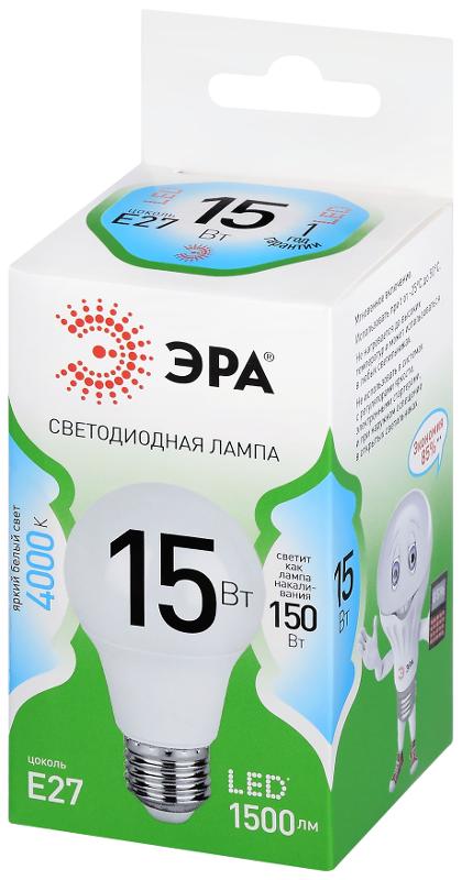 Лампа светодиодная  GREEN LINE LED A60-15W-840-E27 GL E27 15 Вт груша яркий белый свет | Б0067128 | ЭРА — миниатюра 5