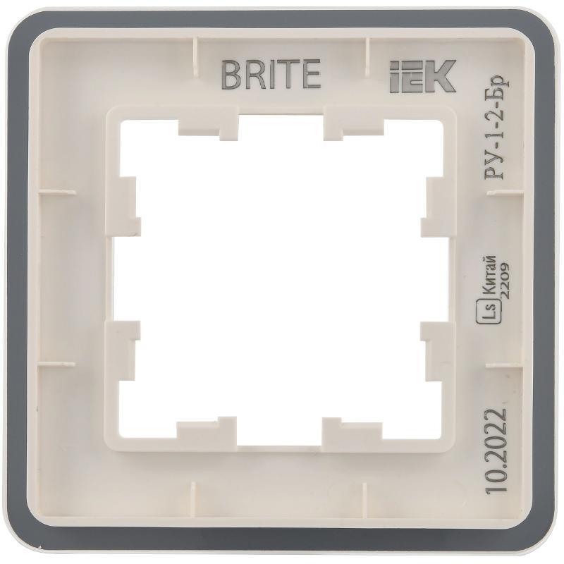 BRITE Рамка 1-ая РУ-1-2-Бр стекло белый RE | BR-M12-G-41-K01 | IEK — миниатюра 5