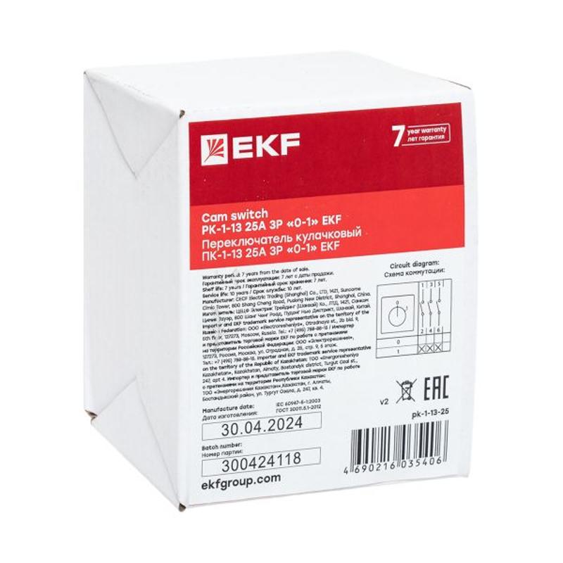 Переключатель кулачковый ПК-1-13 25А 3P "0-1" EKF PROxima | pk-1-13-25 | EKF — миниатюра 27