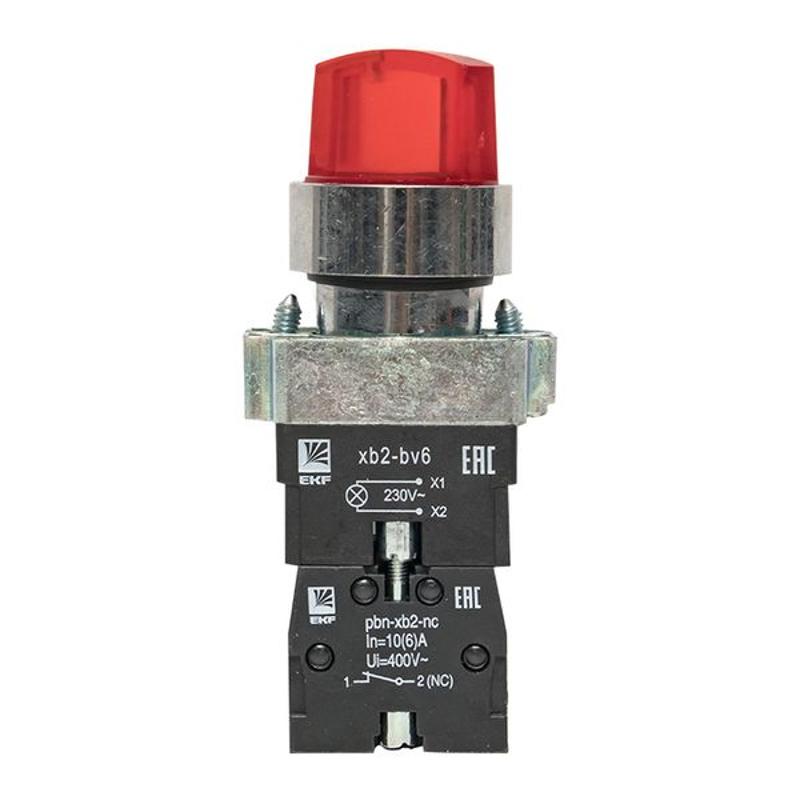 Переключатель BD33 3P c красной подстветкой 230В NO PROxima | xb2-bk33-r-230 | EKF — миниатюра 8