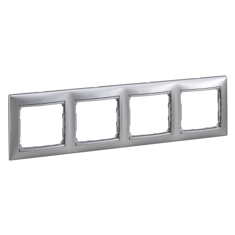 Valena Алюминий DIY Рамка 4 -ая | 694333 | Legrand; замена на арт. ИЭК 6943331 — Legrand