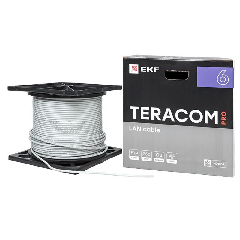 Кабель витая пара TERACOM PRO CAT.6 F/UTP 4 пары solid 23AWG цвет серый упак. 305м | TRP-6FTP-04PVC-GY-IN3 | EKF — миниатюра 9