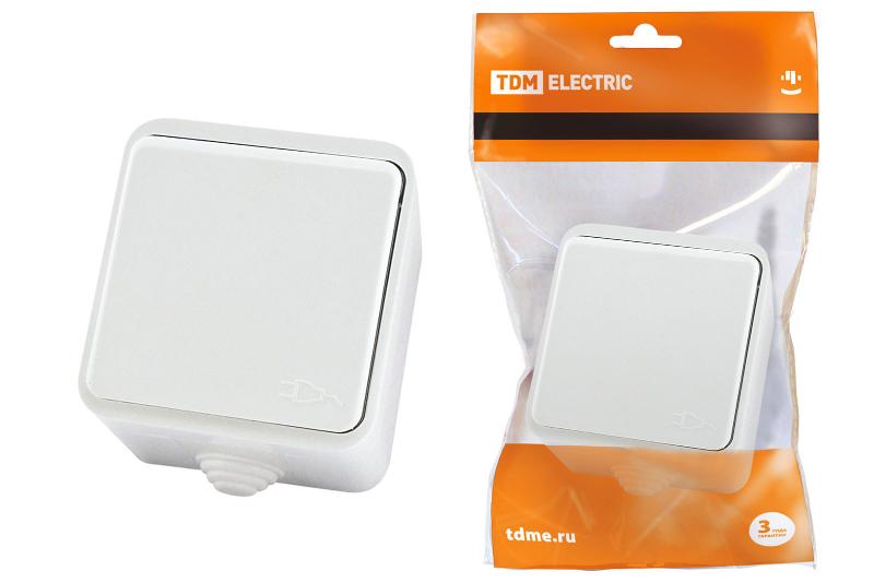 Розетка 2П+З OУ с крышкой IP44 16А белая "Орель" | SQ1802-0006 | TDM — TDM ELECTRIC