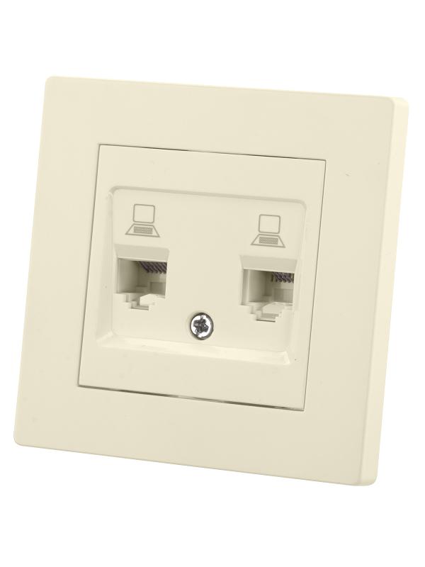 Розетка компьютерная двойная RJ45 сл. кость "Сенеж"  | SQ1816-0144 | TDM — TDM ELECTRIC