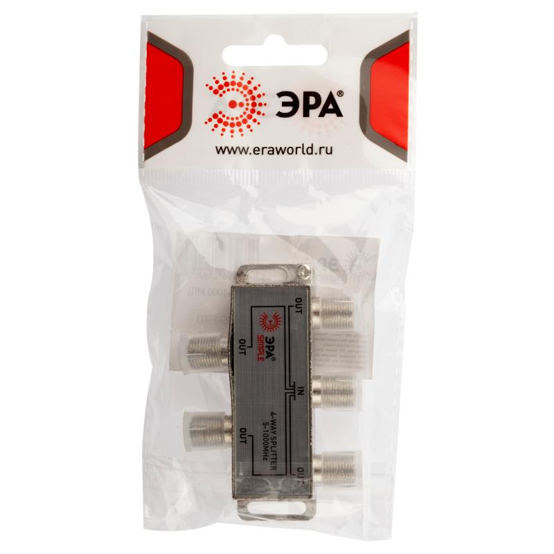 DS-F-03  ДЕЛИТЕЛЬ ТВ х 4 под F разъём 5-1000 МГц, simple (10/200/7200) | Б0048322 | ЭРА — миниатюра 4