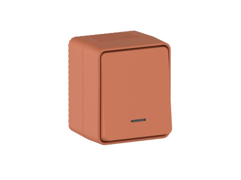AtlasDesign Profi54 Терракотовый О/У Выключатель 1-клавишный с подсветкой 10 АХ | ATN547013 | SE — Systeme Electric