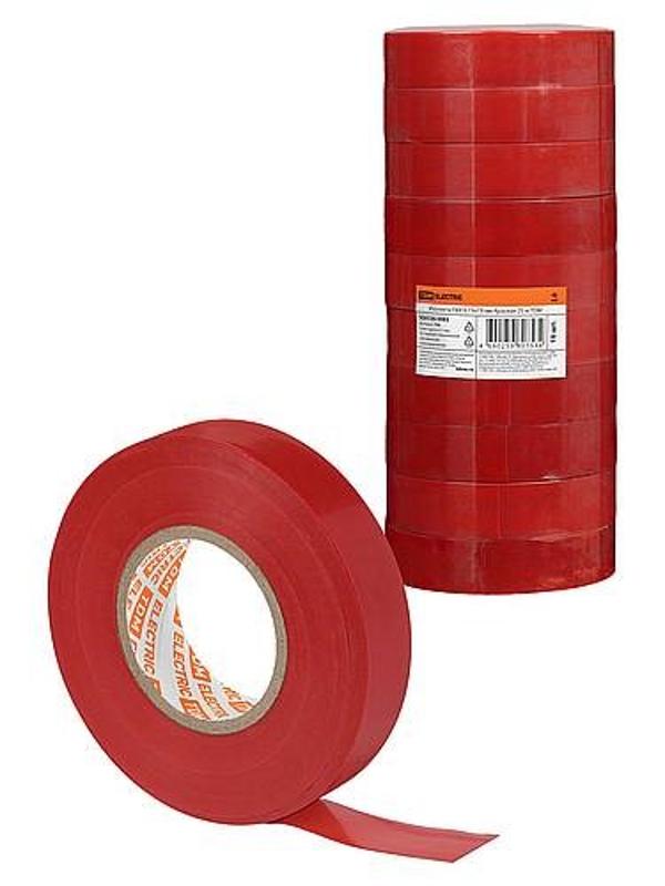 Изолента ПВХ 0,15х19 мм Красная 25 м | SQ0526-0083 | TDM — TDM ELECTRIC