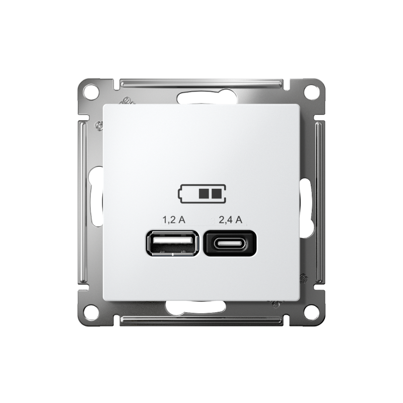 AtlasDesign Лотос USB Розетка А+С, 5В/2,4 А, 2х5В/1,2 А, механизм | ATN001339 | SE — миниатюра 2
