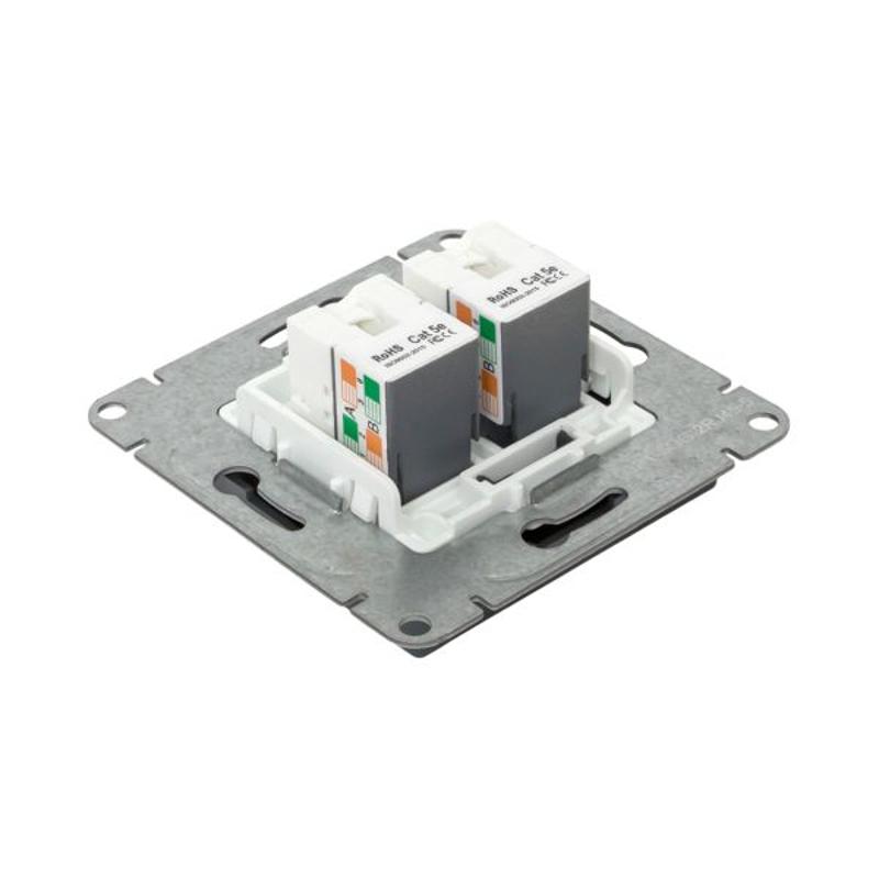 Механизм розетки RJ45 - 2шт, (cat5), графит Эпика  |UP1-SOG-2RJ45-5| EKF — миниатюра 9
