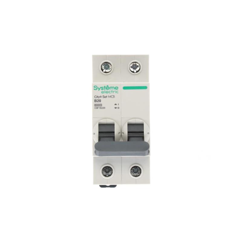 Выключатель автоматический двухполюсный 20A B 6kA City9 | C9F16220 |Systeme Electric — миниатюра 7