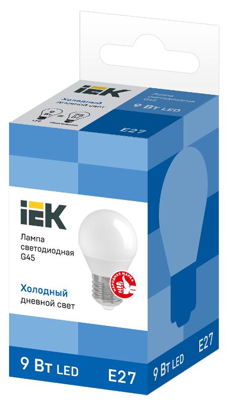 Лампа светодиодная LED 9Вт 230В 6500К E27 шар | LLE-G45-9-230-65-E27 | IEK — миниатюра 3