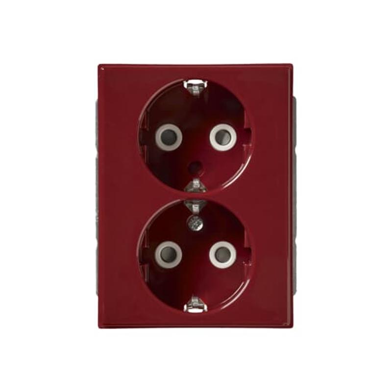 Розетка Double Shuko 16А 230В Impressivo, красная, RAL3011 | 302EUC-02  | 2TKA00002962 | ABB — ABB