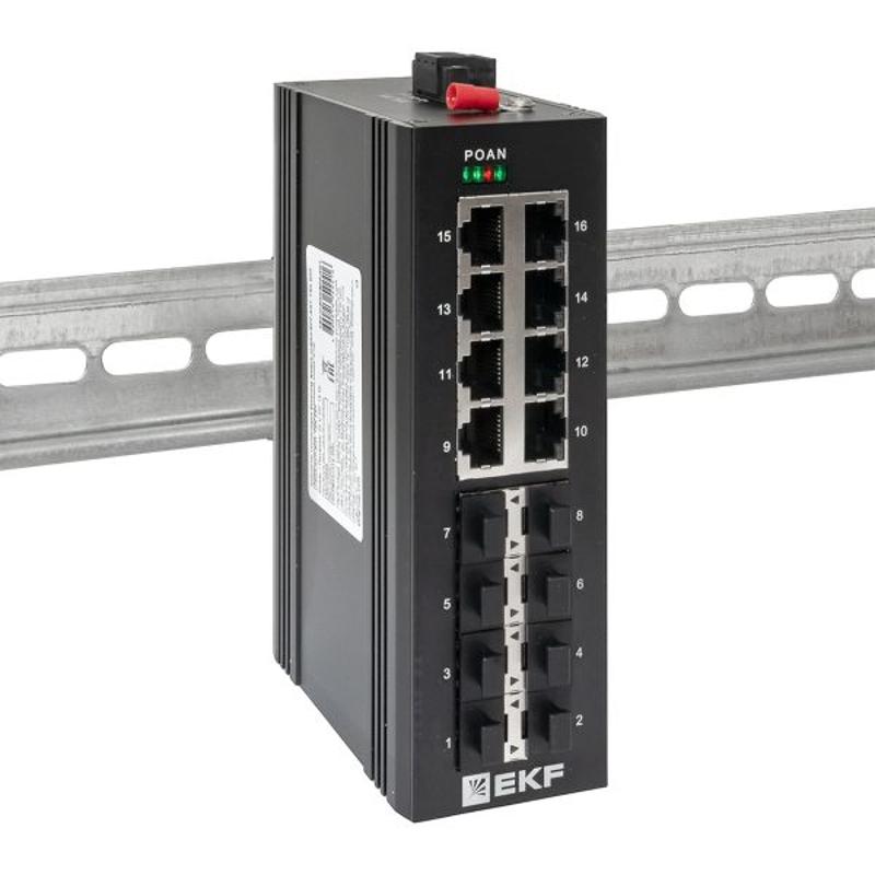 Промышленный неуправляемый коммутатор U-8GX/SFP-8GT, 8 портов 1000Base-X SFP, 8 портов 10/100/1000Base-T(X) RJ45, монтаж на динрейку TSX |TSX-U-8GX/SF — миниатюра 13