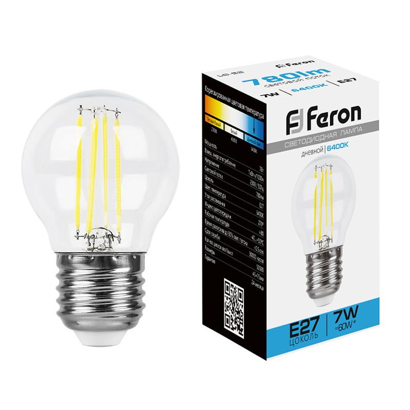 Лампа светодиодная, (7W) 230V E27 6400K, LB-52 | 38222 | FERON — Feron