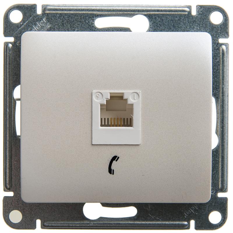 Glossa Перламутр Розетка телефонная RJ11 | GSL000681T | SE — Systeme Electric
