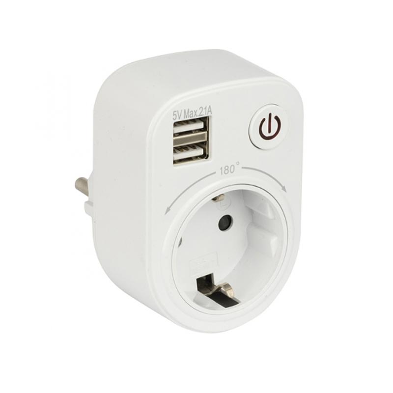 Розеточный блок SB-01 (розетка 2P+E 16А, 2 USB разъема 5V 2,1A) EKF PROxima | SB-01 | EKF — EKF