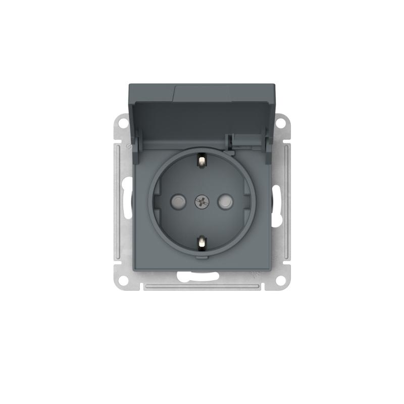 AtlasDesign Грифель Розетка с заземлением со шторками с крышкой,16А,IP20,механизм, быстрозажимные клеммы | ATN000746S | SE — миниатюра 6