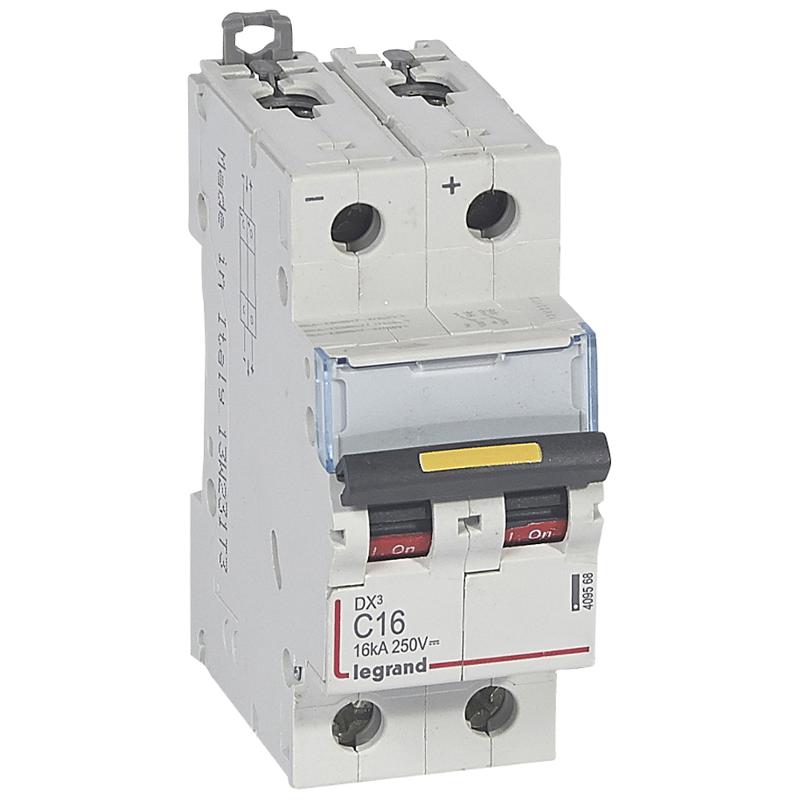Выключатель автоматический двухполюсный DX3 DC 10000 16А C 16кА | 409568 | Legrand — Legrand