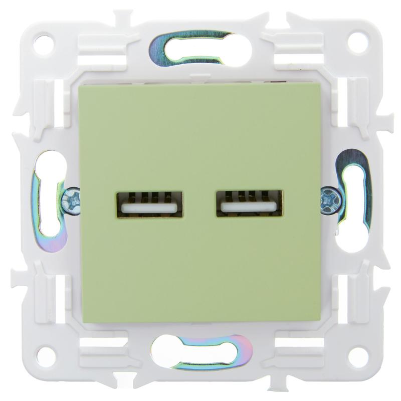 SKANDY Розетка USB A+A 3,1А SK-R15M мятный | SK-U21-D31-K06 | IEK — миниатюра 2
