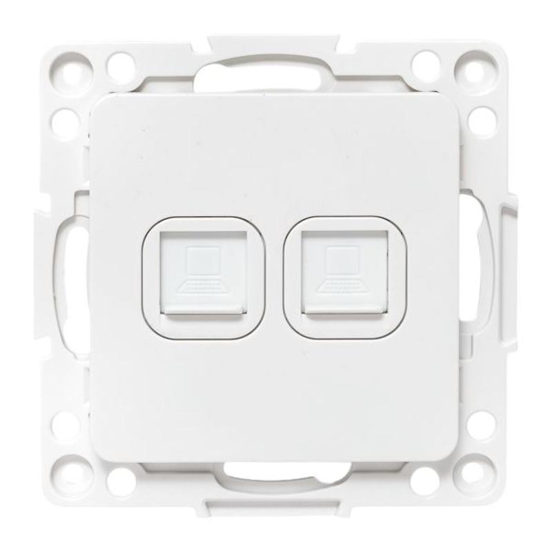 Стокгольм Механизм розетки RJ-45 2-местной белый |EYK02-035-10|EKF — миниатюра 2