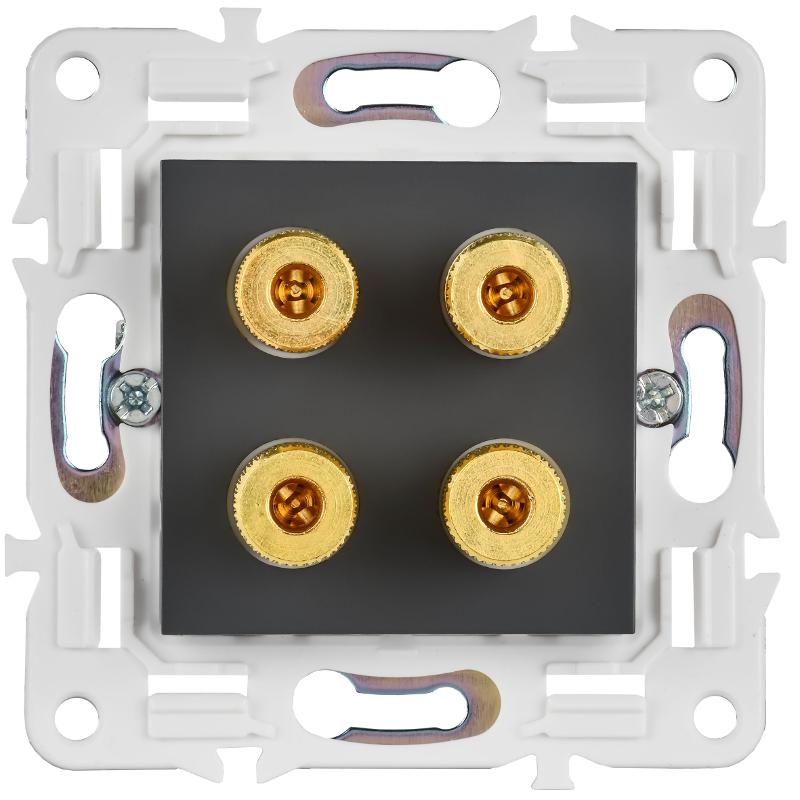 SKANDY Аудиорозетка 4-местная SK-A01G графит | SK-S40-K53 | IEK — миниатюра 2
