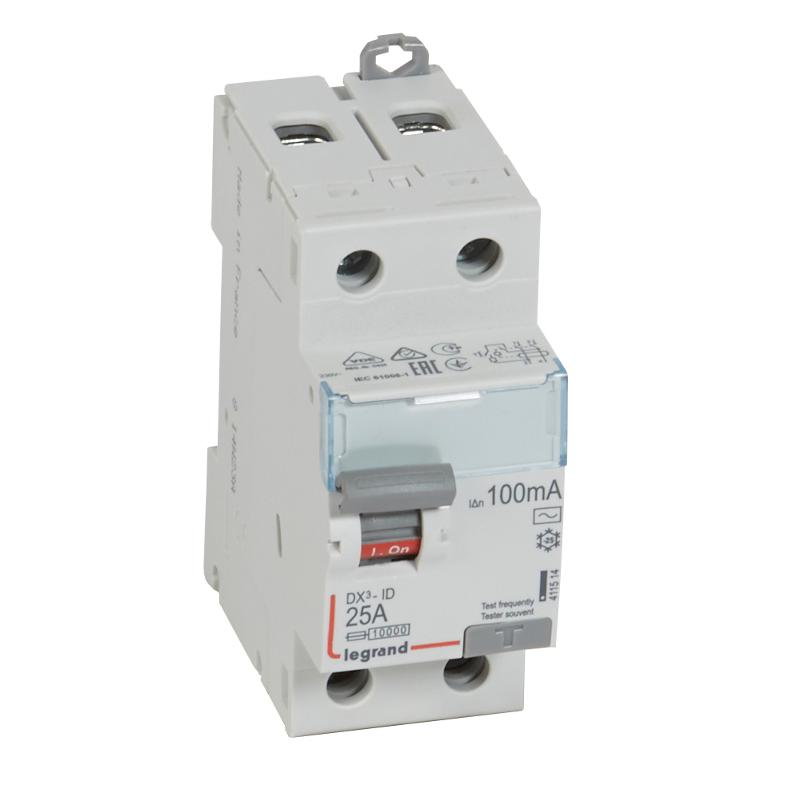 Выключатель дифференциальный (УЗО) DX3-ID 2п 25А 100мА тип AC | 411514 | Legrand — Legrand
