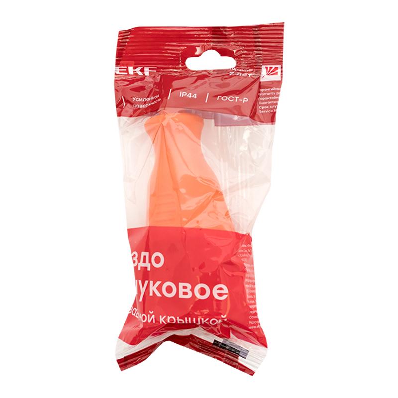 Роз. перенос. с защитной крышкой оранжевая каучуковая 230В 2P+PE 16A IP44 EKF PRO |  RPS-012-16-230-44-ro |  EKF — миниатюра 3