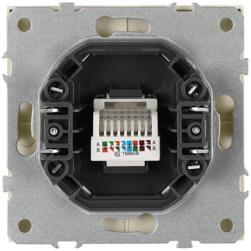 Розетка Galaxy 15-3107-02 информационная RJ45 IP20 слоновая кость | Б0070737 | ЭРА — миниатюра 4