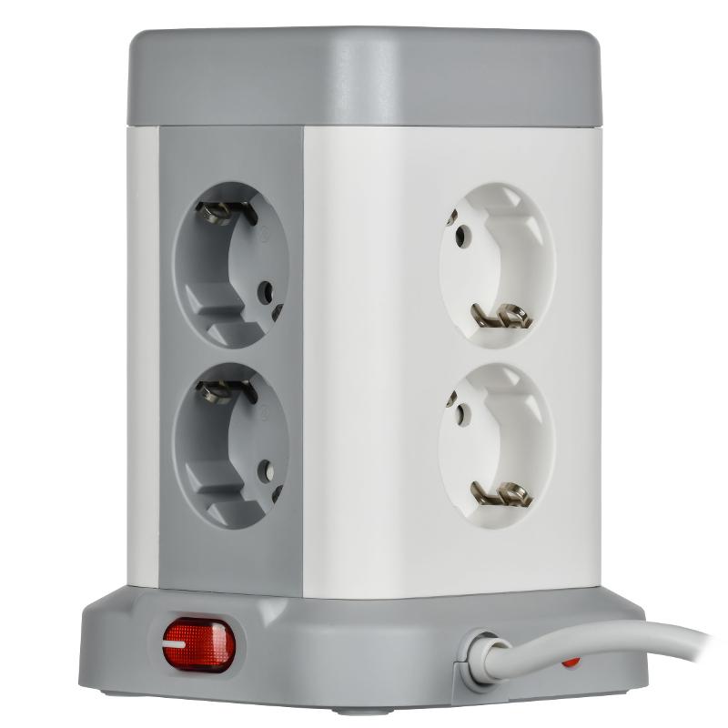 DOMINIC Удлинитель У08K 1,5м 3х1мм2 USB A+C 20Вт сер | DN-YP30-16-08-01-ZKU-K41 | IEK — миниатюра 4