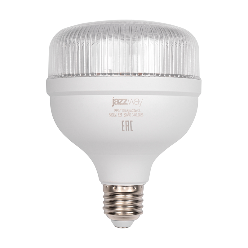 Лампа светодиодная PPG T130 Agro 24w CL E27  (для растений) | .5050365 | Jazzway — миниатюра 1