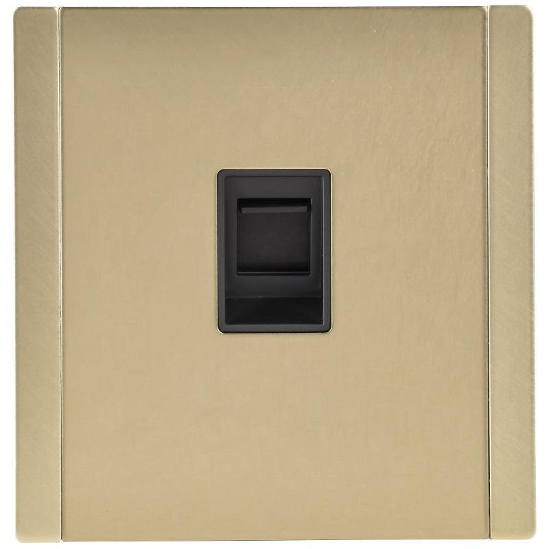 FORTE&PIANO Розетка комп. RJ45 кат.6 FP631M металл шампань  | FP-K10-2-M-K37 | IEK — миниатюра 2