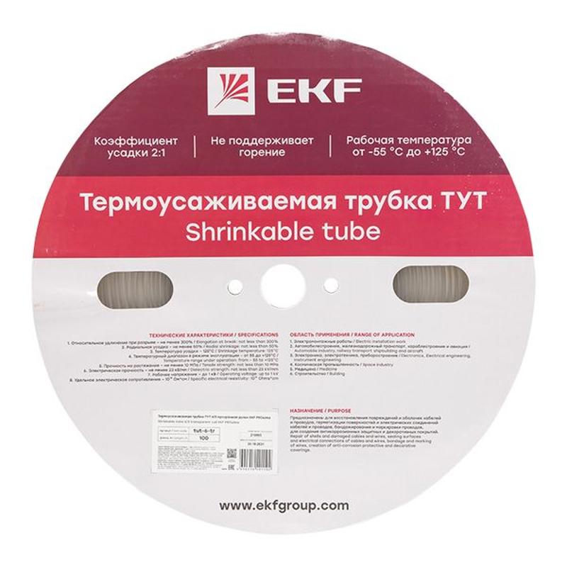 Термоусаживаемая трубка ТУТ 6/3 прозрачная рулон PROxima | tut-6-tr | EKF — миниатюра 7
