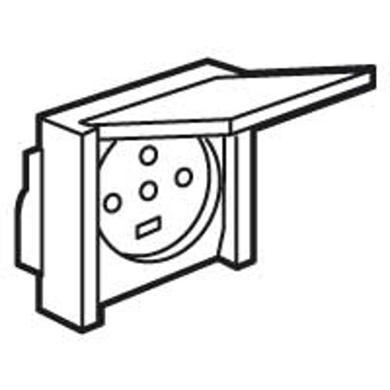 Plexo Серый Розетка с/з с крышкой 3К+N+З 20А 400В винт. зажим IP44 — миниатюра 2