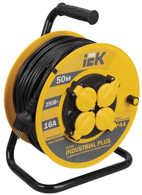 Удлинитель на катушке УК50 с т/з 4 места 2Р+PЕ/50метров 3х1,5мм2 IP44 "Industrial plus" | WKP15-16-04-50-44 | IEK — IEK (ИЭК)