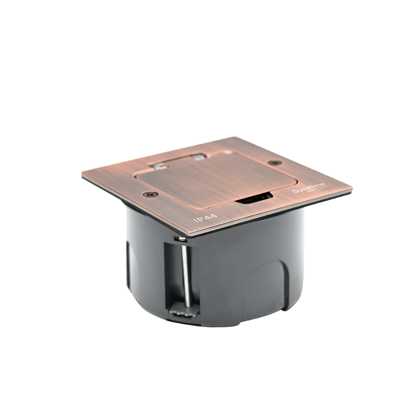 MultiDesk Лючок на 2 модуля IP44 с монтажной коробкой для стены, фальшпола, стола МЕДЬ, тип MDK20 — миниатюра 5