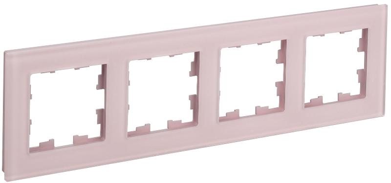 BRITE Рамка 4-ая РУ-4-2-Бр стекло розовый матовый | BR-M42-G-31-K14 | IEK — IEK (ИЭК)