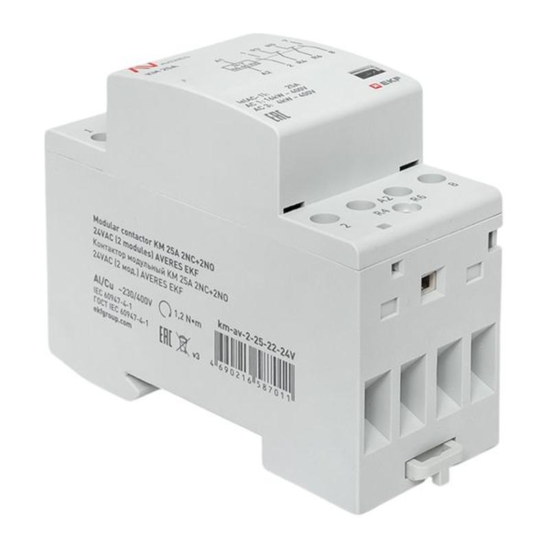 Контактор модульный КМ 25А 2NC+2NO 24VAC (2 мод.) AVERES | km-av-2-25-22-24V | EKF — миниатюра 9