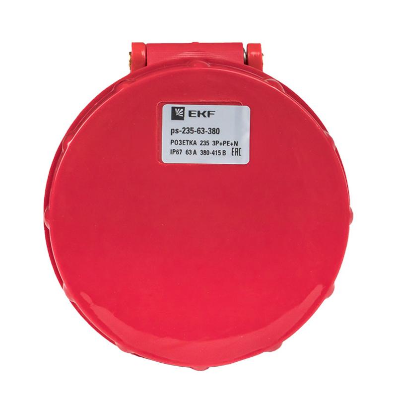 Розетка переносная 235 3Р+РЕ+N 63А 380В IP67 EKF PROxima | ps-235-63-380 | EKF — миниатюра 3